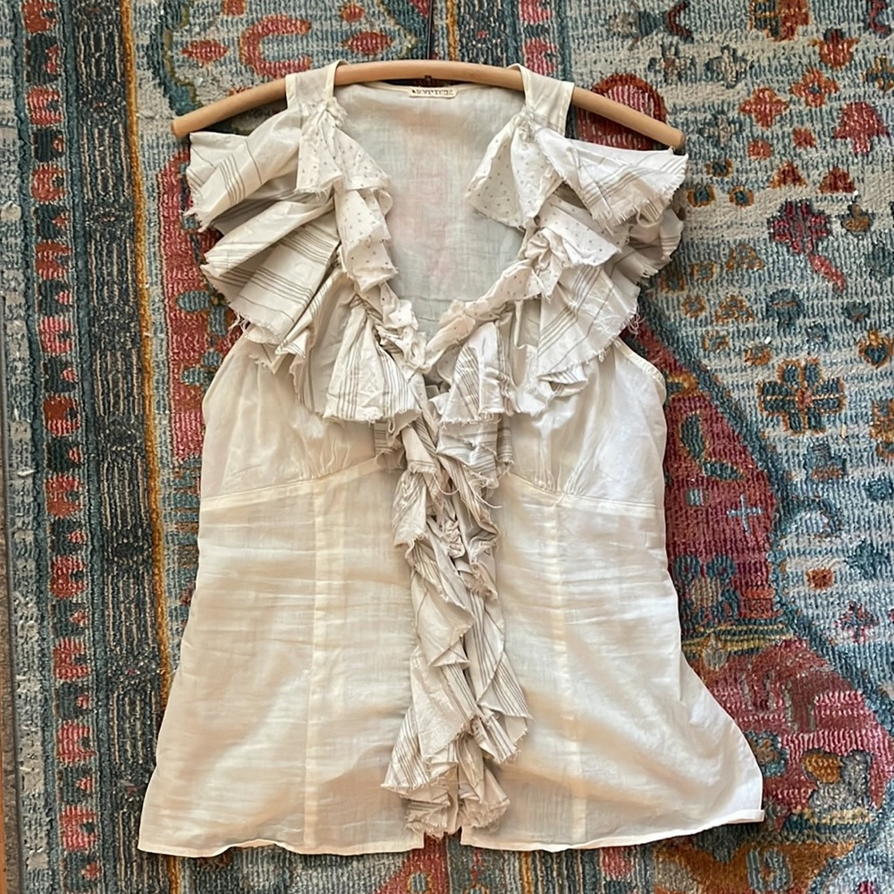 Anthropologie ruffled blouse